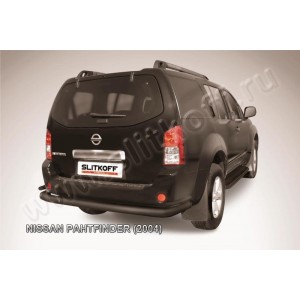Slitkoff NIP012B защита заднего бампера d76+ d42 двойная черная Nissan Pathfinder R51