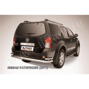 Slitkoff NIP11-008 защита заднего бампера d76+ d42 двойная Nissan Pathfinder (2011)
