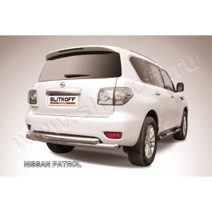 Slitkoff NIPAT015 защита заднего бампера d76 + d76 двойная Nissan Patrol