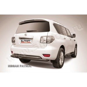 Slitkoff NIPAT015B защита заднего бампера d76 + d76 двойная черная Nissan Patrol