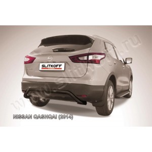 Slitkoff NIQ14-009B защита заднего бампера d57 "скоба" черная Nissan Qashqai (2014)