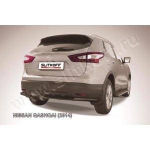 Slitkoff NIQ14-011B защита заднего бампера уголки d57 черные Nissan Qashqai (2014)