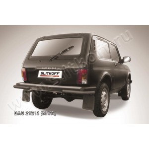 Slitkoff Niv012B защита заднего бампера уголки d57 черные ВАЗ 21213 Нива (Lada4x4)