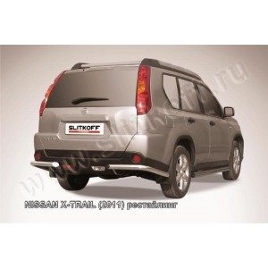 Slitkoff NXT11-010 защита заднего бампера уголки d57 Nissan X-Trail (2011) рестайлинг