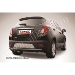 Slitkoff OPMOK13-010B защита заднего бампера d57+ d42 двойная радиусная черная Opel Mokka (2013)