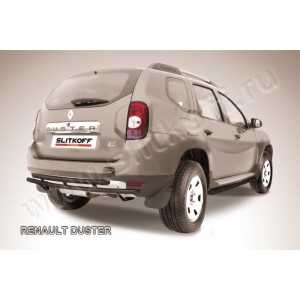 Slitkoff RD009B защита заднего бампера d42 + d42 двойная черная Renault Duster