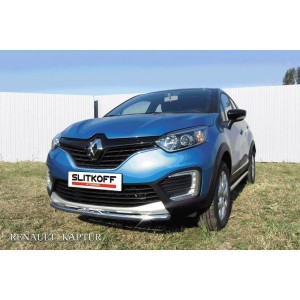 Slitkoff RK4WD001 защита переднего бампера d42 с надписью Renault Kaptur 4WD 2016