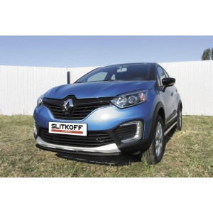 Slitkoff RK4WD002B защита переднего бампера d42 черная Renault Kaptur 4WD 2016