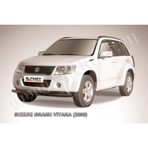 Slitkoff SGV08008B защита переднего бампера d57+ d57 двойная черная Suzuki Grand Vitara (2008)