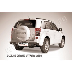 Slitkoff SGV08014B защита заднего бампера уголки d57+ d42 двойные черные Suzuki Grand Vitara (2008)