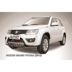Slitkoff SGV12003B защита переднего бампера d57+ d57 двойная черная Suzuki Grand Vitara(2012)