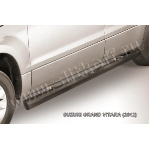 Slitkoff SGV12004B защита порогов d76 с проступями черная Suzuki Grand Vitara(2012)