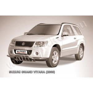 Slitkoff SGV3D08007 защита переднего бампера d57 с защитой картера Suzuki Grand Vitara (трехдверная 2008)
