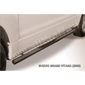 Slitkoff SGV3D08009B защита порогов d76 с проступями черная Suzuki Grand Vitara (трехдверная 2008)