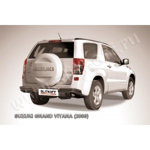 Slitkoff SGV3D08015B защита заднего бампера уголки d57+ d42 двойные черные Suzuki Grand Vitara (трехдверная 2008)