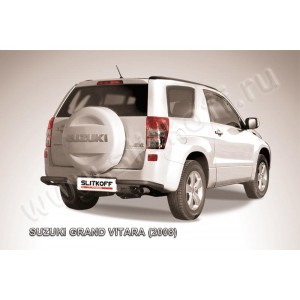 Slitkoff SGV3D08016B защита заднего бампера уголки d57 черные Suzuki Grand Vitara (трехдверная 2008)