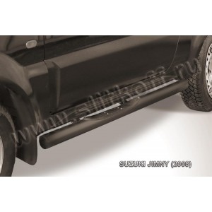 Slitkoff SJ005B защита порогов d76 с проступями черная Suzuki Jimny