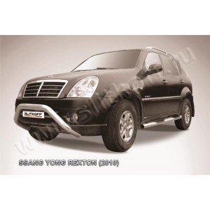 Slitkoff SSR005 кенгурятник d76 низкий широкий "мини" SsangYong Rexton (2010)