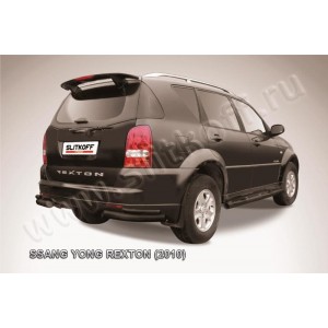 Slitkoff SSR011B защита заднего бампера уголки d76+ d42 двойные черные SsangYong Rexton (2010)