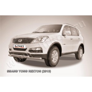 Slitkoff SSRN003 защита переднего бампера d57+ d57 двойная SsangYong Rexton New (2013)