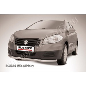 Slitkoff SSX4-14-002 защита переднего бампера d57+ d42 двойная Suzuki SX-4 (2014)