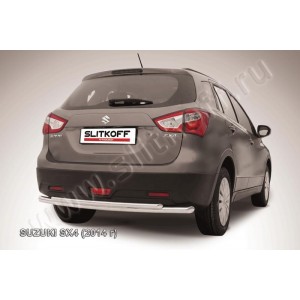 Slitkoff SSX4-14-007 защита заднего бампера d57+ d42 двойная Suzuki SX-4 (2014)
