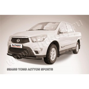Slitkoff SYAS004B защита переднего бампера d57 черная SsangYong Actyon Sport (2013)