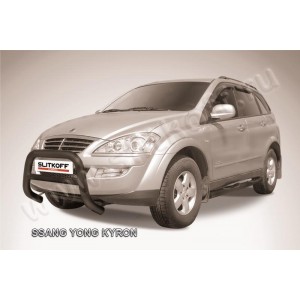 Slitkoff SYK002B кенгурятник низкий d76 черный SsangYong Kyron
