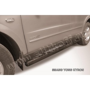 Slitkoff SYK011B защита порогов d76 с проступями черная SsangYong Kyron