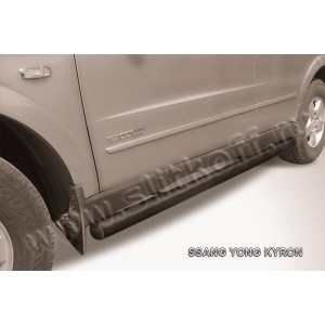 Slitkoff SYK013B защита порогов d76 труба черная SsangYong Kyron