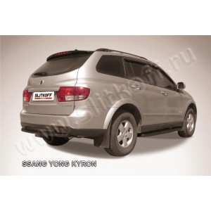 Slitkoff SYK014B защита заднего бампера d57+ d57 двойная черная SsangYong Kyron