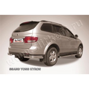 Slitkoff SYK016 защита заднего бампера уголки d57+ d42 двойные SsangYong Kyron