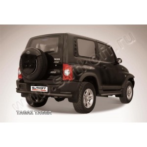 Slitkoff TAT012B защита заднего бампера d76+ d42 двойная черная ТагАЗ Tager