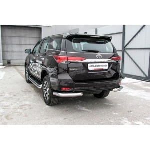 Slitkoff TFOR-009 защита заднего бампера уголки d76 Toyota Fortuner (2017)