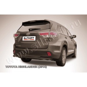 Slitkoff THI14-012B защита заднего бампера d57+ d42 двойная радиусная черная Toyota Highlander (2014)