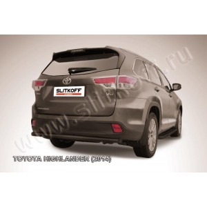 Slitkoff THI14-013B защита заднего бампера d57 радиусная черная Toyota Highlander (2014)