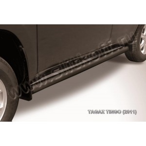 Slitkoff TIN004B защита порогов d76 труба черная ТагАЗ Tingo (2011)