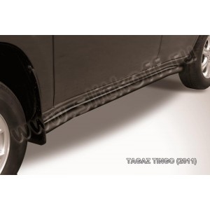 Slitkoff TIN005B защита порогов d57 с гибами черная ТагАЗ Tingo (2011)