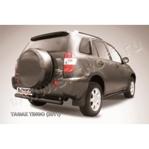 Slitkoff TIN007B защита заднего бампера d76 с проступью черная ТагАЗ Tingo (2011)