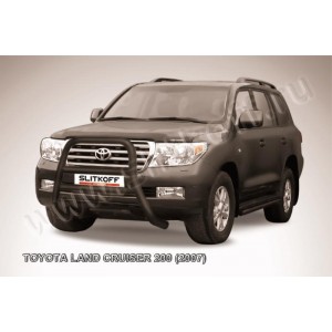 Slitkoff TLC2-002B кенгурятник d76 высокий черный Toyota Land Cruiser 200 (2007)