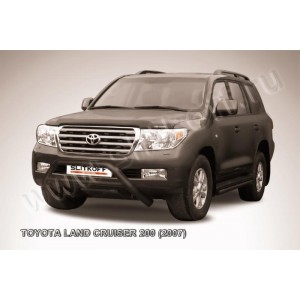 Slitkoff TLC2-005B кенгурятник d76 низкий широкий с перемычкой черный Toyota Land Cruiser 200 (2007)