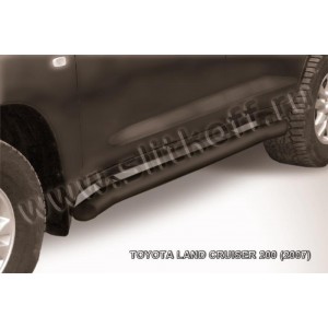 Slitkoff TLC2-016B защита порогов d76 с гибами черная Toyota Land Cruiser 200 (2007)