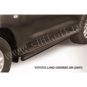 Slitkoff TLC2-019B защита штатного порога d57 черная Toyota Land Cruiser 200 (2007)