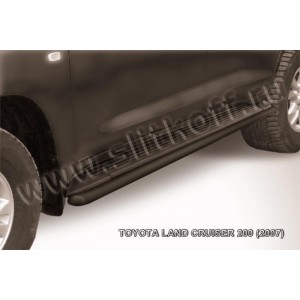 Slitkoff TLC2-020B защита штатного порога d42 черная Toyota Land Cruiser 200 (2007)