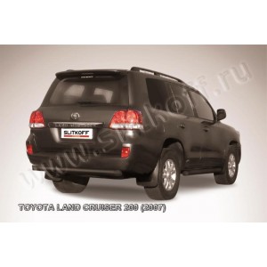 Slitkoff TLC2-023B защита заднего бампера d76 короткая черная Toyota Land Cruiser 200 (2007)