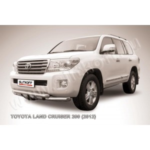 Slitkoff TLC2-12-001 защита переднего бампера d76+ d76 двойная с защитой картера Toyota Land Cruiser 200 (2012)