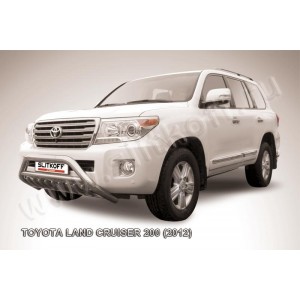 Slitkoff TLC2-12-006 кенгурятник d76 низкий широкий с защитой картера и перемычкой Toyota Land Cruiser 200 (2012)
