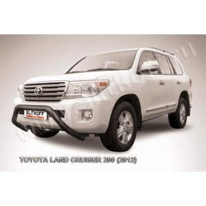 Slitkoff TLC2-12-009B кенгурятник d76 низкий широкий "мини" черный Toyota Land Cruiser 200 (2012)