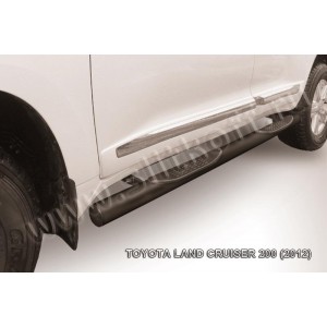 Slitkoff TLC2-12-013B защита порогов d76 с проступями черная Toyota Land Cruiser 200 (2012)