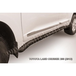 Slitkoff TLC2-12-014B защита порогов d76 с гибами черная Toyota Land Cruiser 200 (2012)